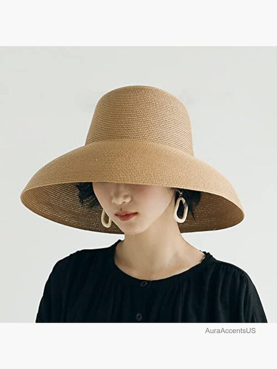 Floppy Wide Brim Straw Sun Hat UPF 50+ Adjustable Foldable Beach Travel main image 3